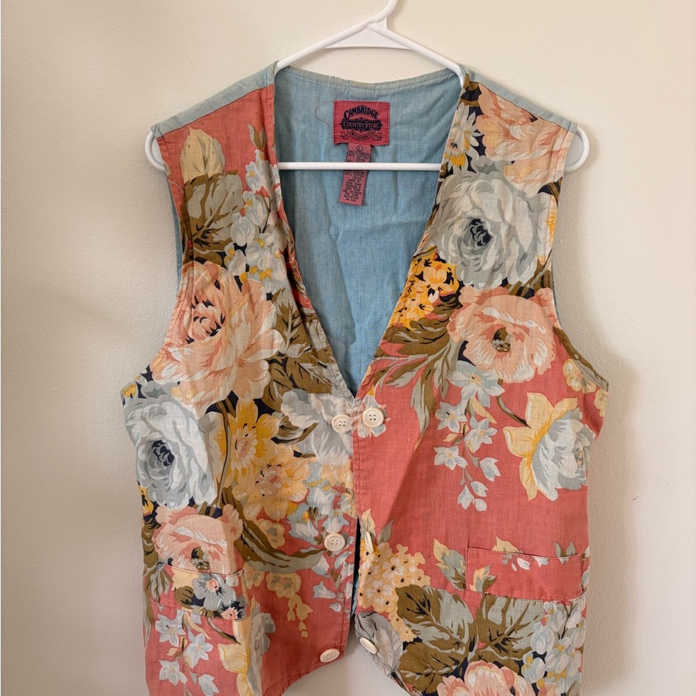 Vintage Vest with Faux Button Closure